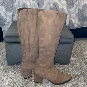 A2 by Aerosoles Tan Riding Boots Knee-high, zip-up